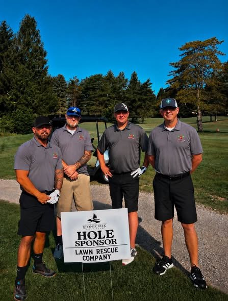 The Lawn Rescue Co. team sponsoring a local charity golf tournament
