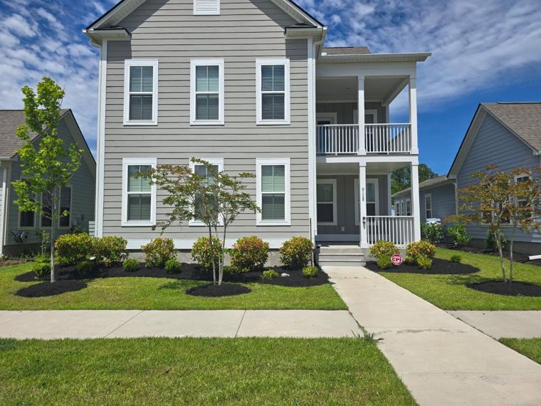 Manicured front lawn