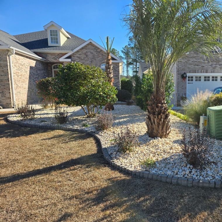 Front yard landscape beds
