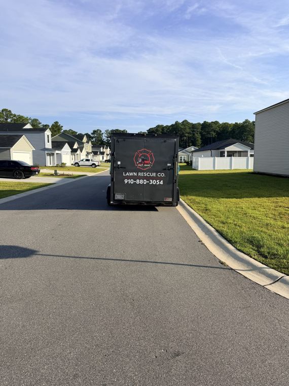 Branded trailer on site