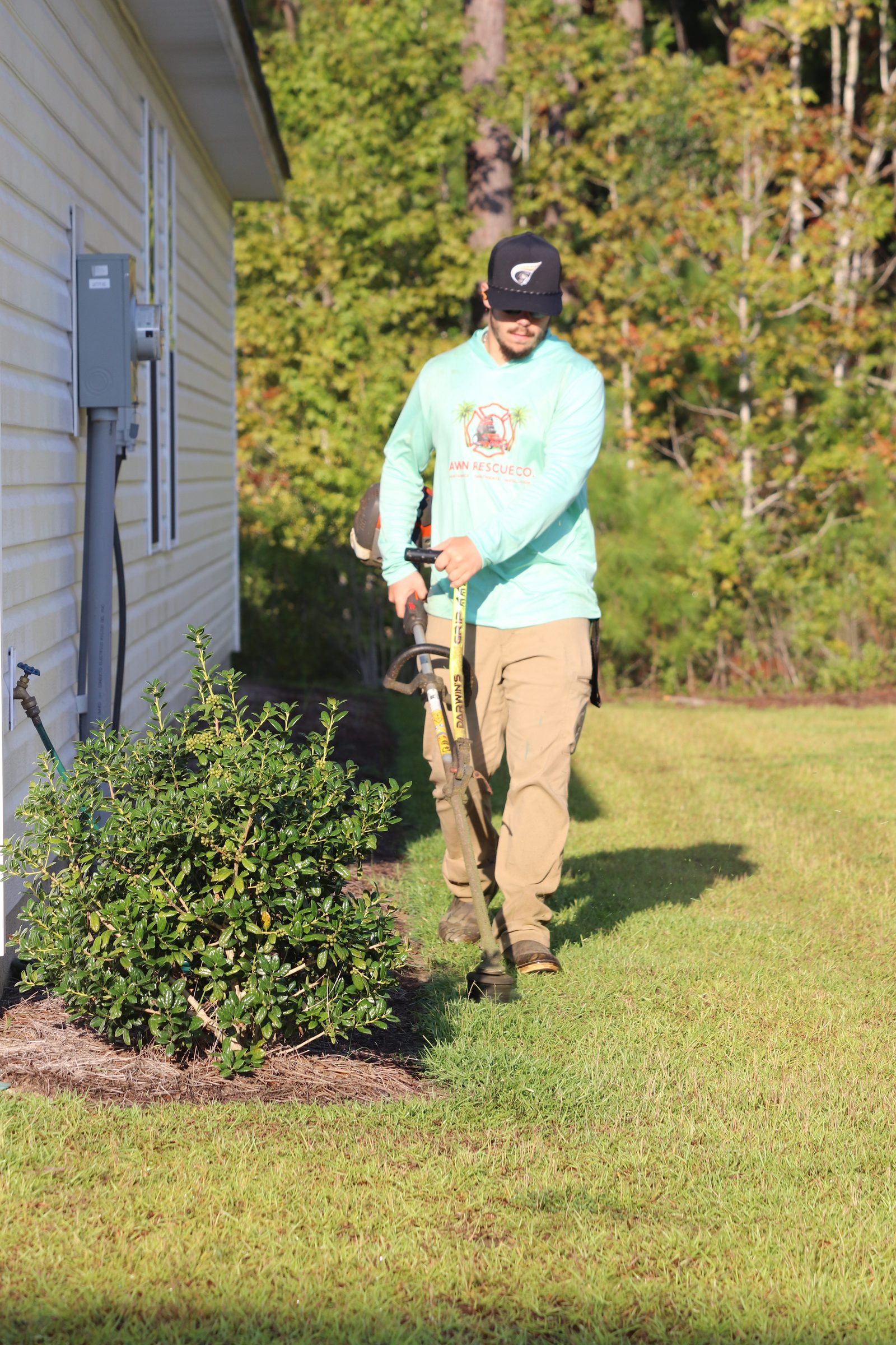 Trimming along the edge of a home